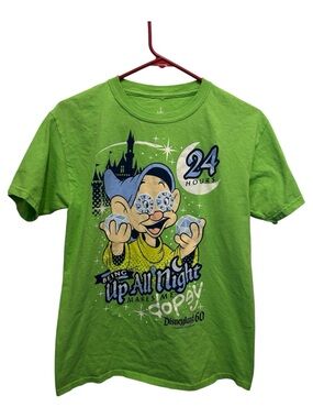 Disney Parks Bright Green Graphic Tee with Castle Logo